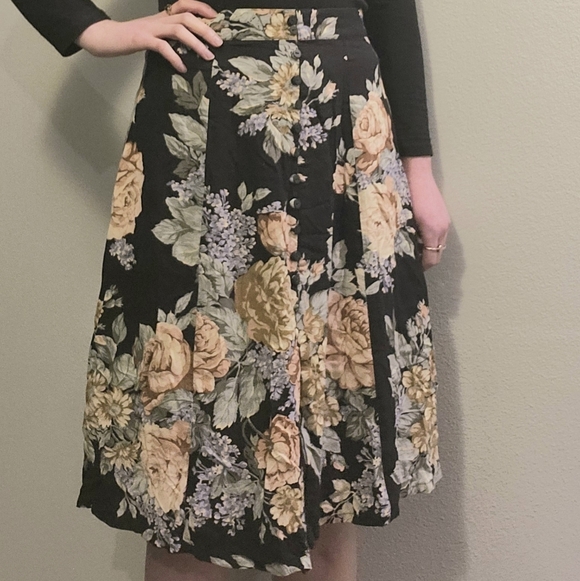 Express Dresses & Skirts - Vintage Express Floral A-Line Skirt